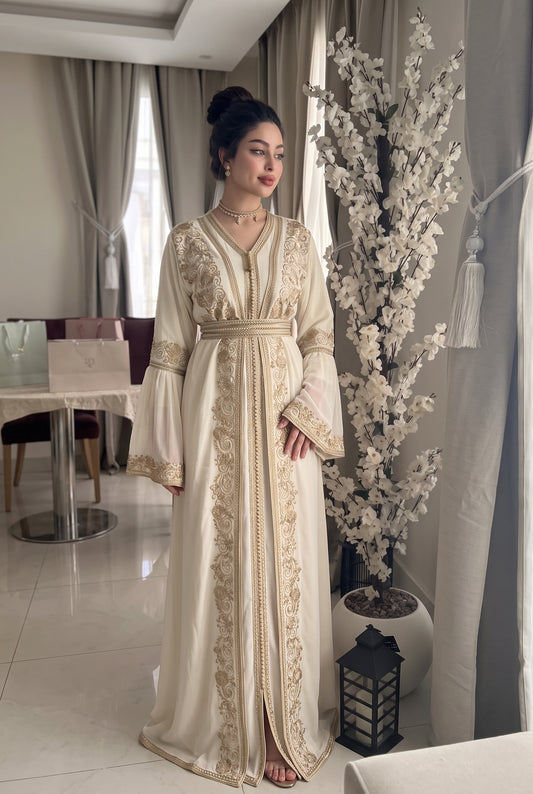 Ornate Embroidered Flared Sleeve Kaftan