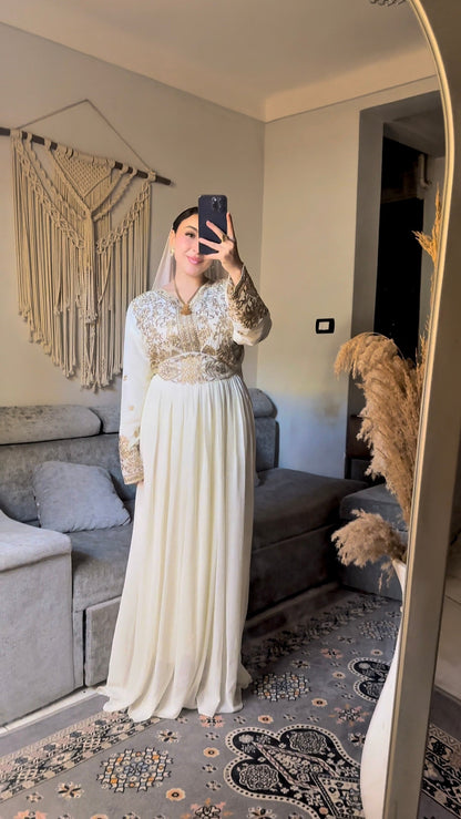 Ornate Embroidered Belted Kaftan | Dithar